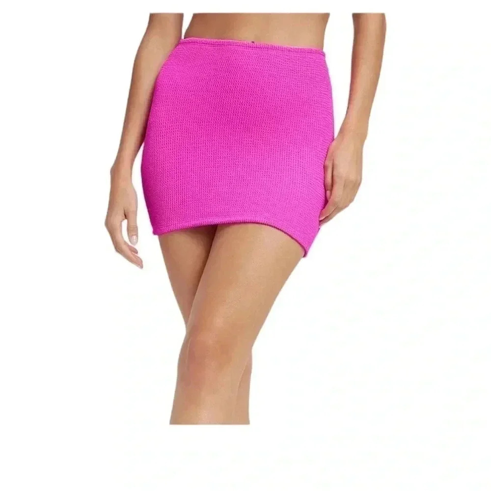 NWT Good American Hawaiian Pink Good Always Fits Swim Skirt, Size 1-2 (2)